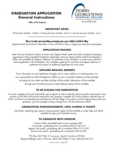 Graduation Application General Instructions Horry Georgetown TECHNICAL COLLEGE