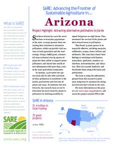 SARE: Advancing the Frontier of Sustainable Agriculture in... Arizona  What is SARE?