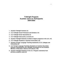-1-  Fulbright Program Austrian and U.S. Participants[removed]