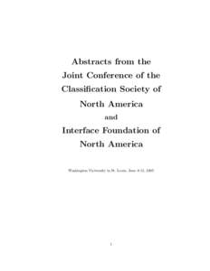Abstracts from the Joint Conference of the Classification Society of North America and