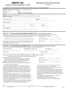 AMSOIL INC.  REGISTRATION APPLICATION AMSOIL BUILDING l SUPERIOR, WI 54880