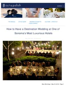 How to Have a Destination Wedding at One of Sonoma’s Most Luxurious Hotels | Blue Nile Blog