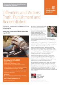 The First John Fitzsimons Memorial Lecture in Criminal Law and Justice Offenders and Victims: Truth, Punishment and Reconciliation
