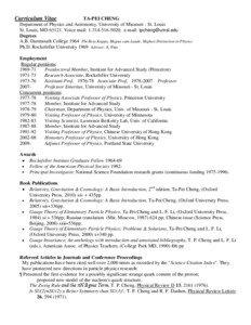 Curriculum Vitae  TA-PEI CHENG