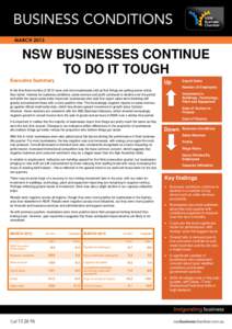 MARCH[removed]NSW BUSINESSES CONTINUE TO DO IT TOUGH Executive Summary