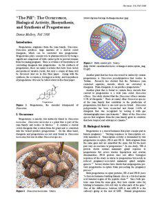 Chemistry 150, Fall 2008  “The Pill”: The Occurrence,