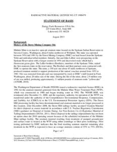 Uranium mining / Midnite Mine / Uranium / Tailings / Uranium mining in the United States / Uranium mining in Colorado / Nuclear technology / Environment / Chemistry