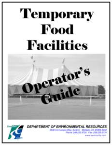 Temporary Food Facilities-Operator Guidelines