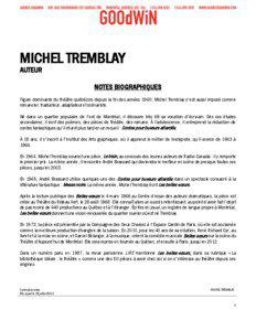 MICHEL TREMBLAY AUTEUR