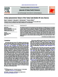 Journal of Asian Earth Sciences[removed]–328  Contents lists available at SciVerse ScienceDirect Journal of Asian Earth Sciences journal homepage: www.elsevier.com/locate/jseaes