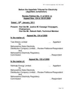 Microsoft Word - Review Petition No. 11 of 2010 in Appeal No.154 & 155 of 09