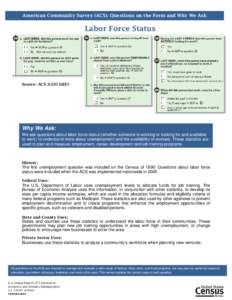 American Community Survey (ACS): Questions on the Form and Why We Ask  Labor Force Status Source: ACS[removed]KFI