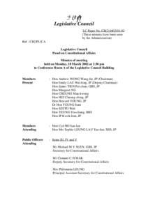 立法會 Legislative Council LC Paper No. CB[removed]These minutes have been seen by the Administration) Ref : CB2/PL/CA