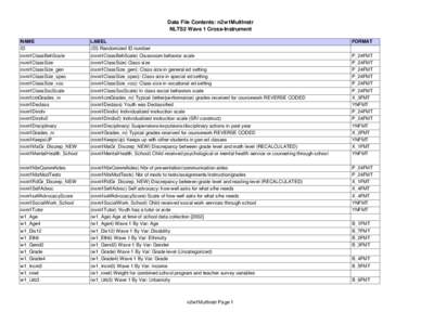 NLTS2 Waves 1-5 Data Documentation and Dictionary