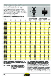 Metall-Gummipuffer MGP mit Gewindestücken Werkstoff: Metallteile: Stahl, weiß verzinkt.    Elastomer: Naturkautschuk, Härte 55º Shore. Einfache und preiswerte Standard-Elemente für elastische Lagerungen. Bei Schu