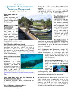 Palm Beach County  Department of Environmental Resources Management January 2012 Project Status Report Snook Island Public Use