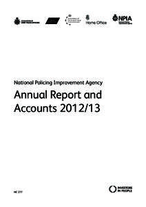National Policing Improvement Agency  Annual Report and Accounts[removed]HC 277