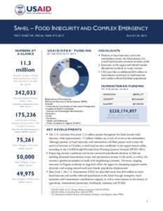 SAHEL – FOOD INSECURITY AND COMPLEX EMERGENCY FACT SHEET #5, FISCAL YEAR (FY[removed]NUMBERS AT A GLANCE