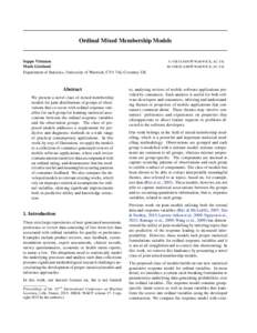 Ordinal Mixed Membership Models  Seppo Virtanen Mark Girolami Department of Statistics, University of Warwick, CV4 7AL Coventry UK