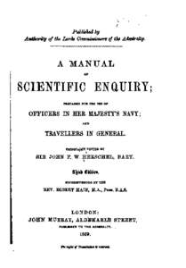 A Manual of Scientific Enquiry