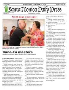 Front page coverage !  FIGHTERS: Velilla Go, 77, (right) and Lawrence Rouse practice Cane-Fu at WISE & Healthy Aging Center on Tuesday.  Cane-Fu masters