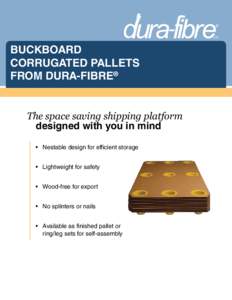 BUCKBOARD CORRUGATED PALLETS FROM DURA-FIBRE® The space saving shipping platform designed with you in mind