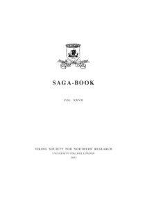 SAGA-BOOK VOL. XXVII