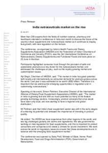 Press Release  India nutraceuticals market on the rise Australia Belgium Brazil