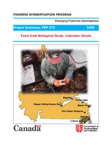 FISHERIES DIVERSIFICATION PROGRAM Emerging Fisheries Development Project Summary: FDP