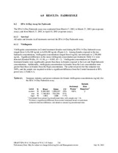 Section 6: Draft Final Report on Comparative Evaluation of Fathead Minnow Assays for Detecting Endocrine-disrupting Chemicals - July 2003