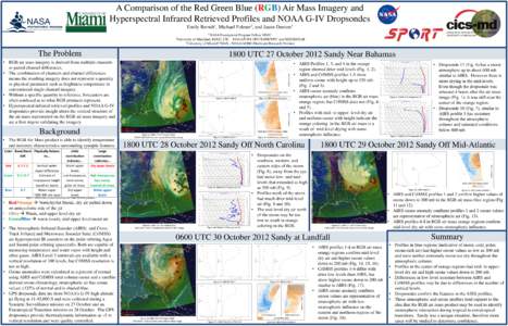 A Comparison of the Red Green Blue (RGB) Air Mass Imagery and Hyperspectral Infrared Retrieved Profiles and NOAA G-IV Dropsondes Emily Berndt1, Michael Folmer2, and Jason Dunion3 1 NASA  Postdoctoral Program Fellow MSFC