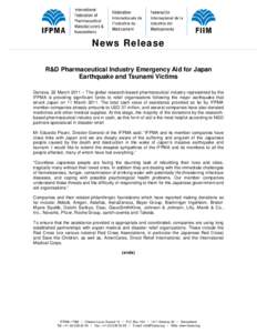 Microsoft Word - IFPMA_News_Release_Emergency_Relief_Japan_22March2011.doc