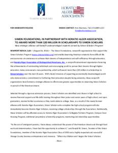Microsoft Word - Horatio Alger-Simon Scholars Alliance Press Release(FINAL[removed]doc