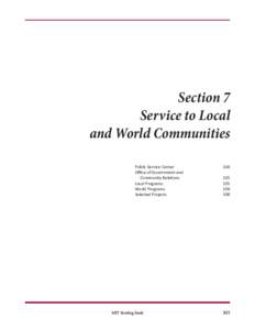 Section 7 Service to Local and World Communities Public Service Center	 Office of Government and Community Relations