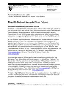 National Park Service U.S. Department of the Interior Flight 93 National Memorial