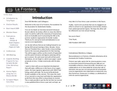 ABS_La_Frontera_Vol30_Issue1_fall2009.pub
