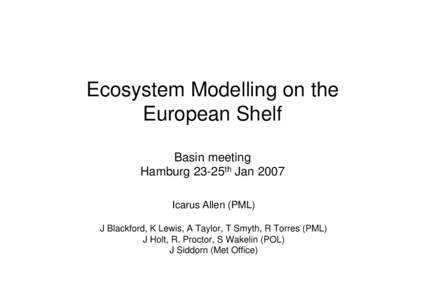 Microsoft PowerPoint - Icarus_Ecosystem Modelling