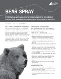 Bear attack / Bear / Grizzly bear / Technology / Spray / Aerosol spray / Zoology / Ethology / Brown bear / Bears / Pepper spray / Self-defense