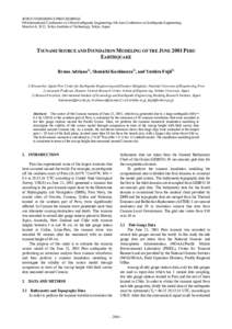 JOINT CONFERENCE PROCEEDINGS 9th International Conference on Urban Earthquake Engineering/ 4th Asia Conference on Earthquake Engineering March 6-8, 2012, Tokyo Institute of Technology, Tokyo, Japan TSUNAMI SOURCE AND INU