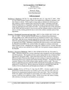 Servicemembers Civil Relief Act Decided Cases (Current to April 13, 2009) Thomas E. Digan Naval Legal Service Office