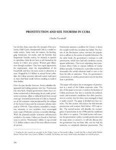 PROSTITUTION AND SEX TOURISM IN CUBA Charles Trumbull1