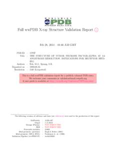 Full wwPDB X-ray Structure Validation Report  O i  Feb 28, 2014 – 01:46 AM GMT