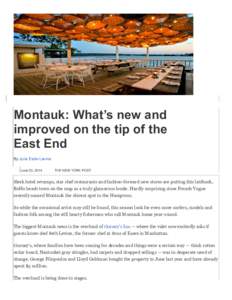 Montauk: What’s new and improved on the tip of the East End By Julie Earle-Levine June 23, 2014