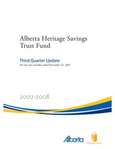 Alberta Heritage Savings Trust Fund - Quarterly Report