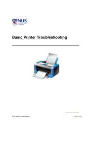 Basic Printer Troubleshooting    Guide done on: 23 Feb 2013 