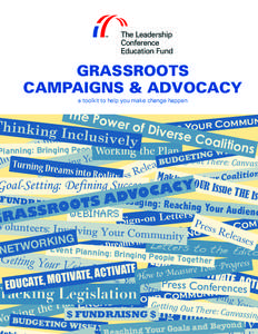 GRASSROOTS CAMPAIGNS & ADVOCACY Thinking  a toolkit to help you make change happen