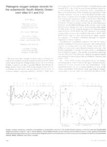 Paleogene oxygen isotope records for the subantarctic South Atlantic Ocean: DSDP sites 511 and 512 which appeared to reflect global climatic events (Shackleton and KennettOne of the most profound of these events 