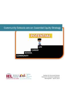 Community Schools are an Essential Equity Strategy  Coalition for Community Schools Institute for Educational Leadership Working Draft --- April 9, 2014