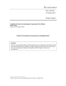 Economics / Organisation for Economic Co-operation and Development / Tax treaty / Income tax in the United States / Convention on mutual administrative assistance in tax matters / Tax / Exchange of information / Double taxation / Cayman Islands / International taxation / International economics / International relations