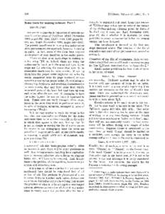 TUGboat, Volume[removed]), No. 2  Some tools for making indexes: Part I Lincoln Durst Three previous episodes in this series of tutorials appear in earlier issues of TUGboat [10#3 (November 1989, pages[removed]), 1 l#1 